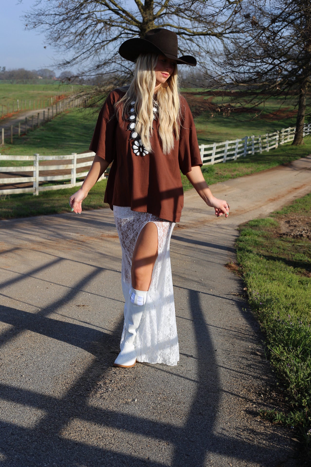 Statement Lace Maxi Skirt