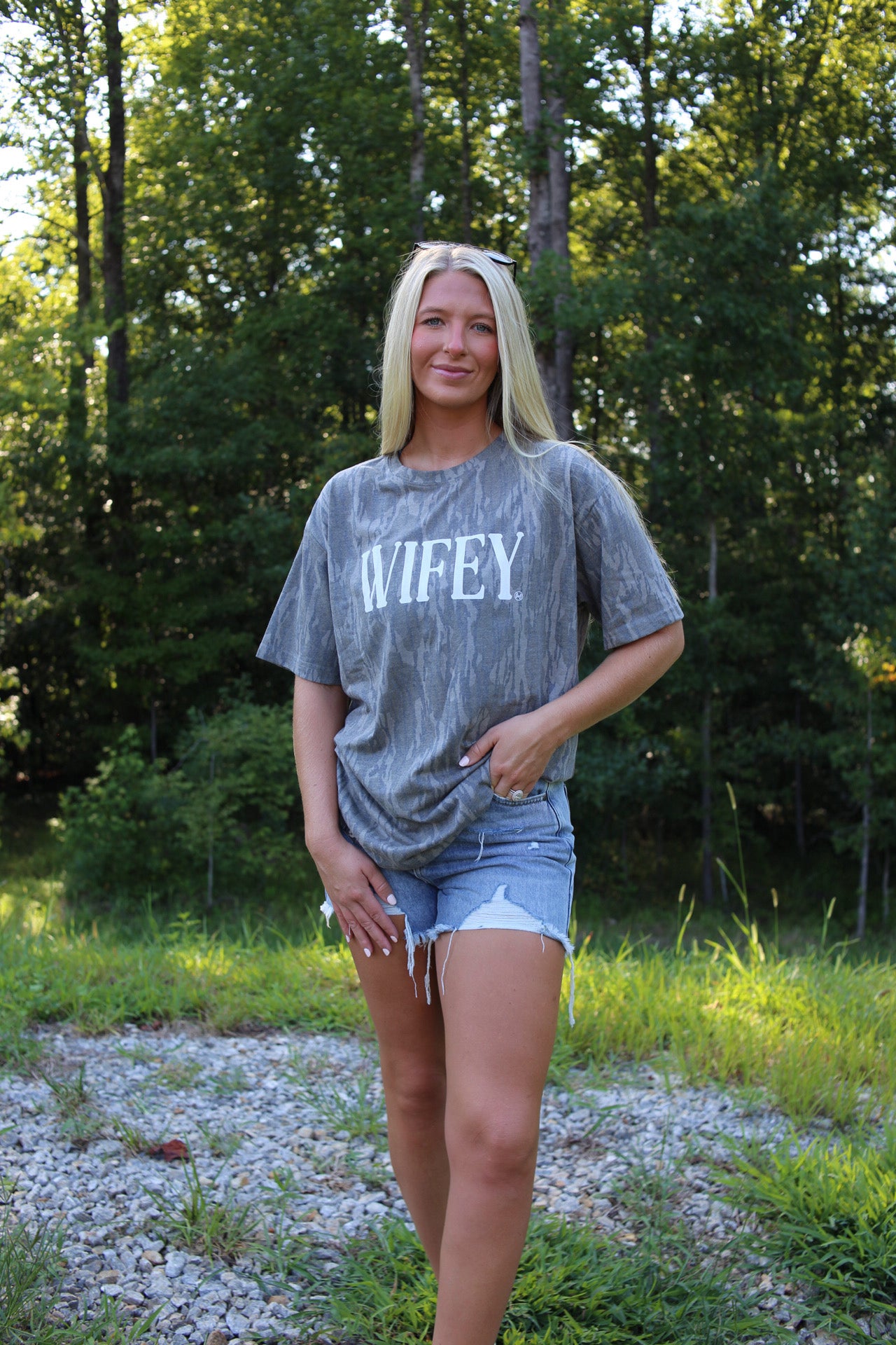 Wifey Bottomland Camo Tee Shirt