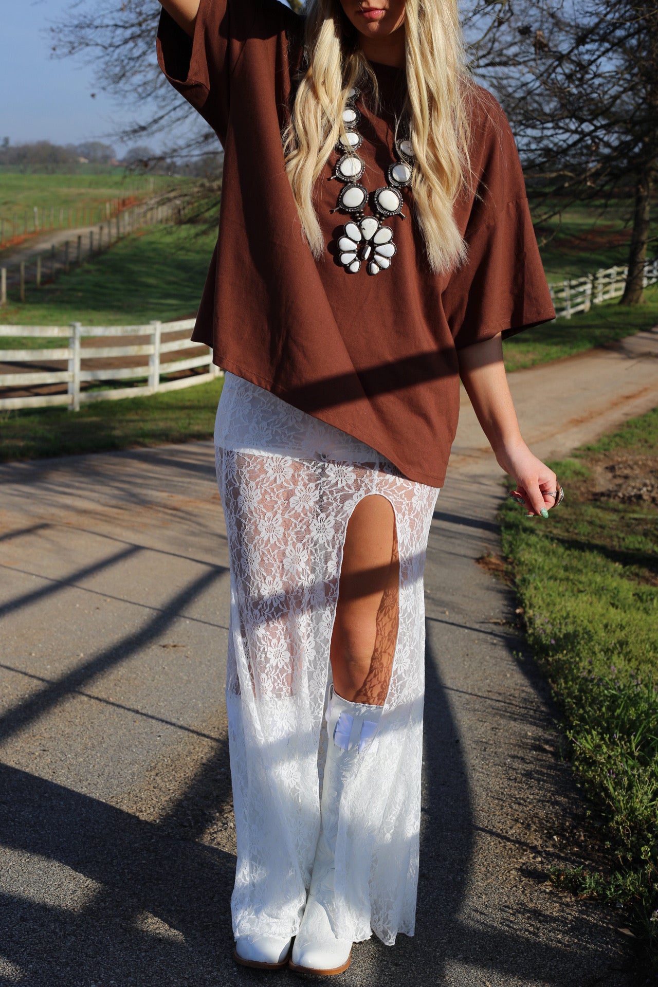 Statement Lace Maxi Skirt