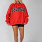 'Georgia & GA' Reversible Mockneck Sweatshirt - Red