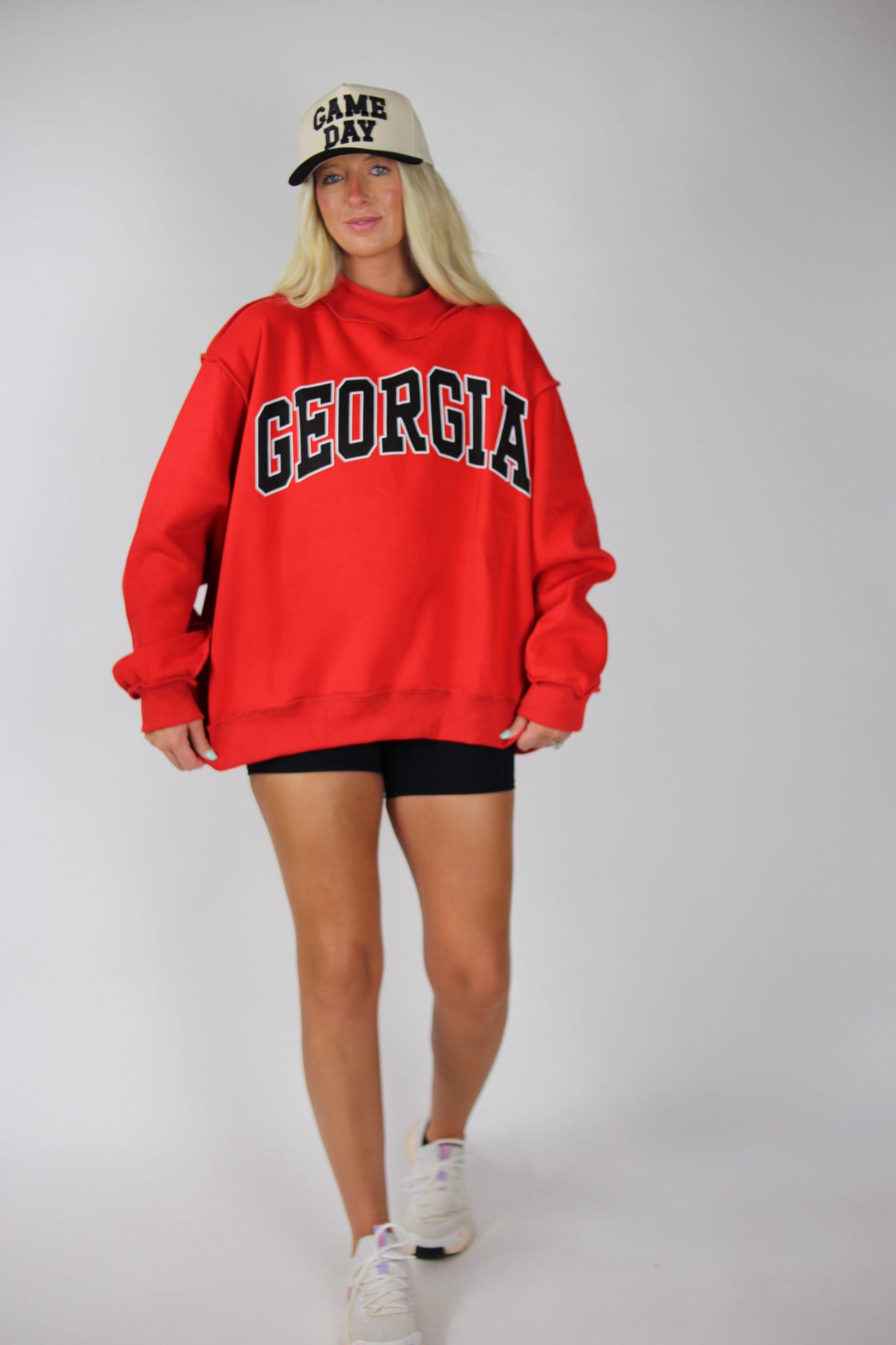 'Georgia & GA' Reversible Mockneck Sweatshirt - Red