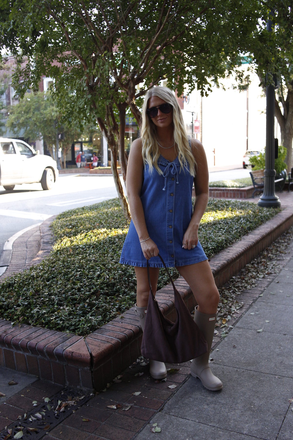 Roxi Ruffle Denim Mini Dress