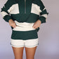 Alice Striped Elastic Shorts - Green/White