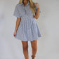 Poppy Dress - White/Navy