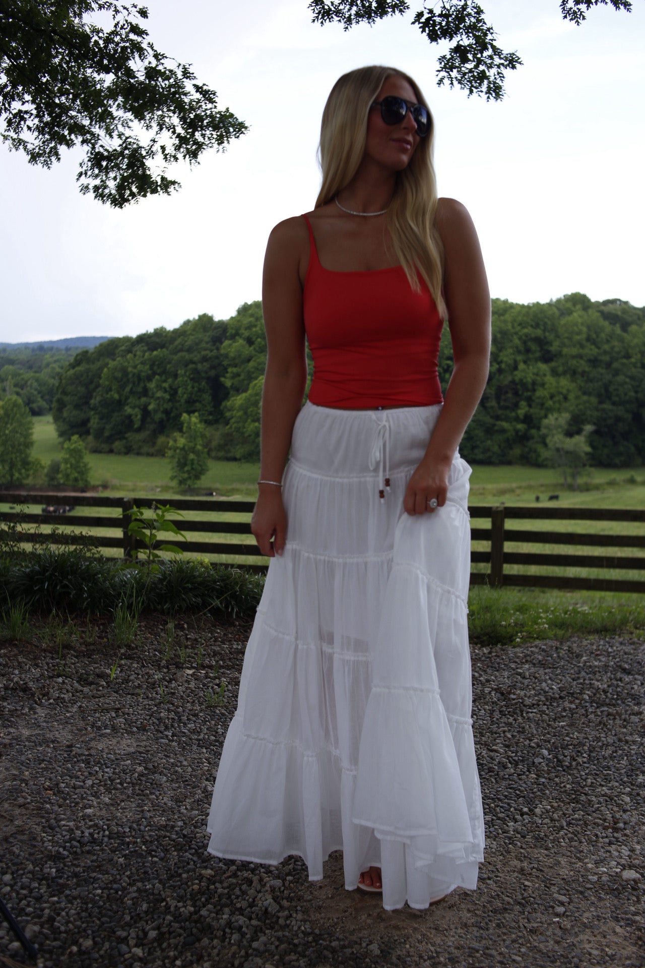 Evie Basic Tank - Poppy Red