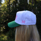 "Honey" Embroidered Hat - Green/Pink