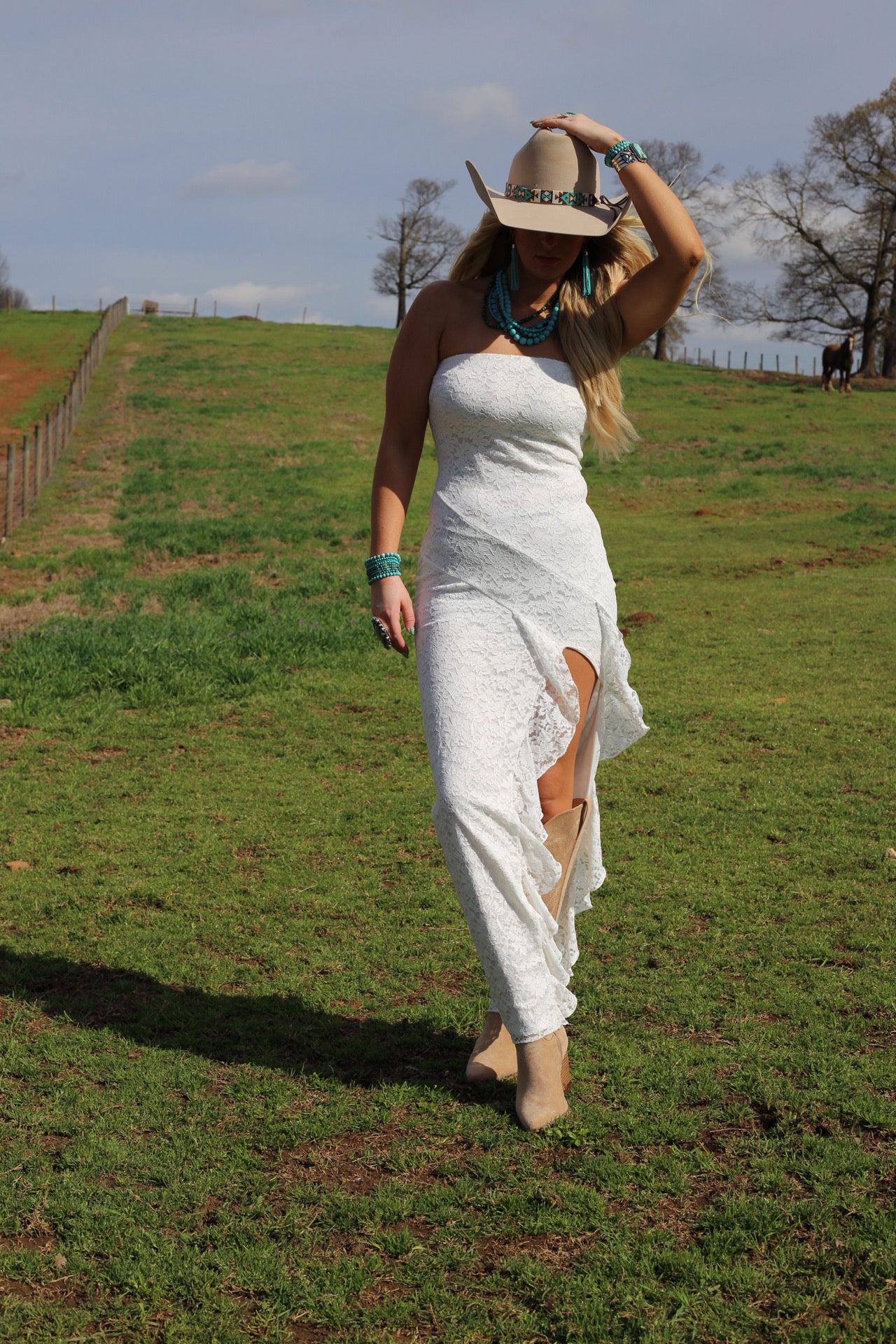 Camila Lace Maxi Dress - White
