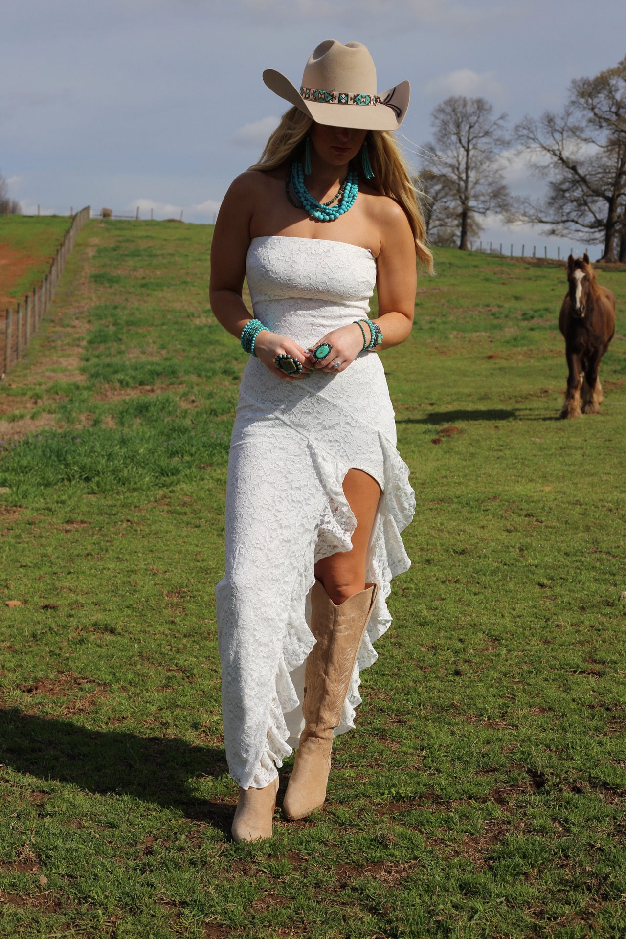 Camila Lace Maxi Dress - White