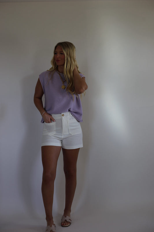 Darcy Cotton Shorts - Off White