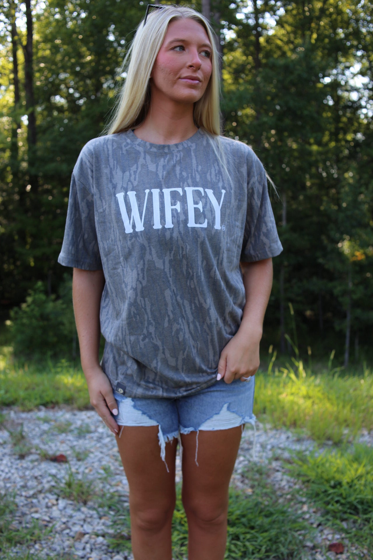 Wifey Bottomland Camo Tee Shirt