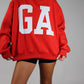 'Georgia & GA' Reversible Mockneck Sweatshirt - Red