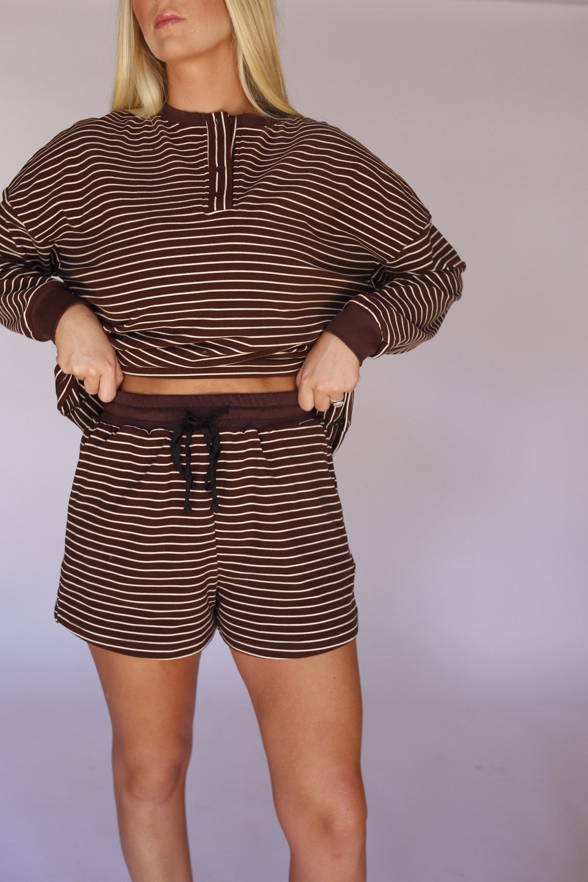 Darcy Striped Set - Brown
