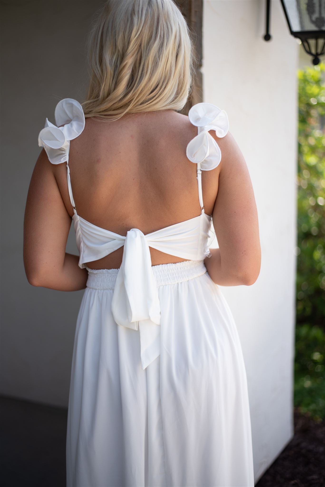 Luna Ruffle Maxi Dress - Off White