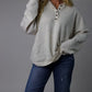 Selah Henley Relaxed Sweater - Oatmeal