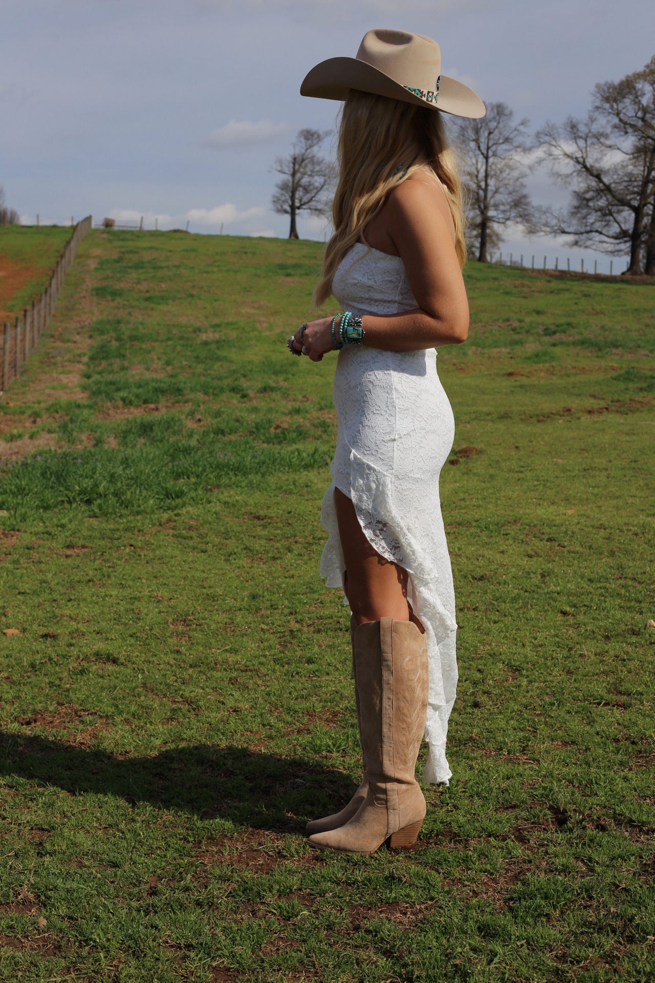 Camila Lace Maxi Dress - White