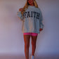 'FAITH' Polka - Dot Mock Neck