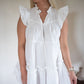 Precious Ruffle White Dress FINAL SALE