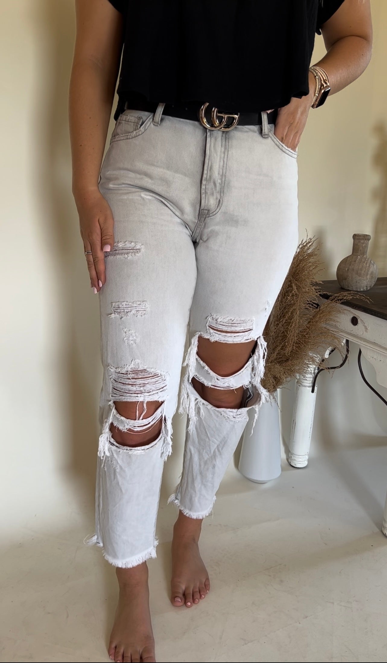 Distressed Mom Jeans FINAL SALE