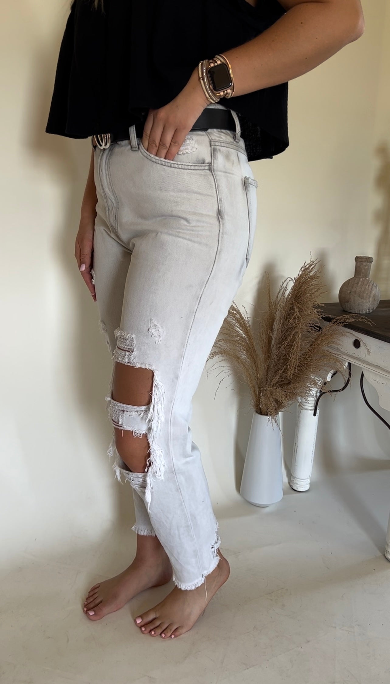 Distressed Mom Jeans FINAL SALE