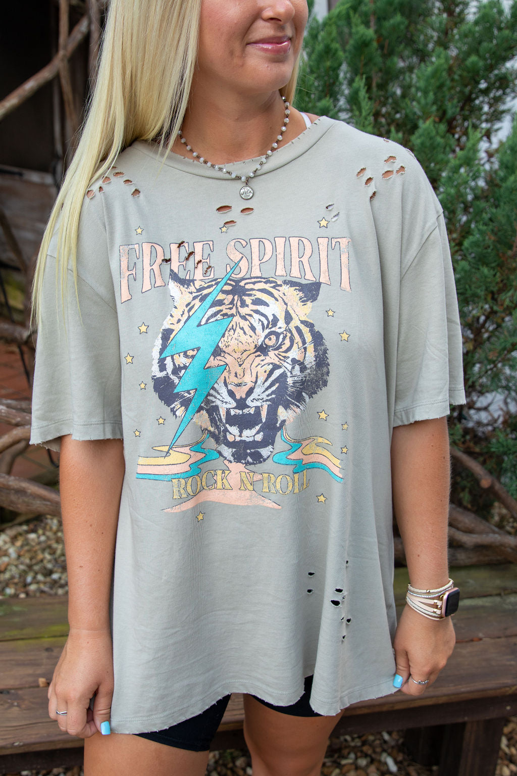 Free Spirit Rock N Roll Graphic Tee