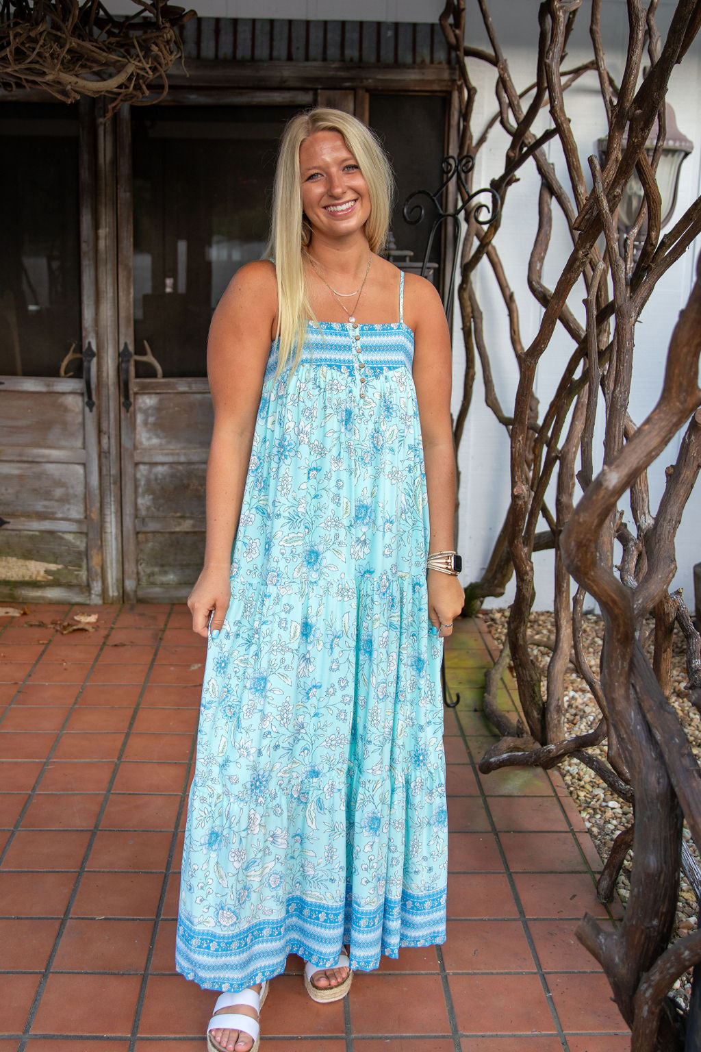 Blooming Perfection Blue Maxi Dress