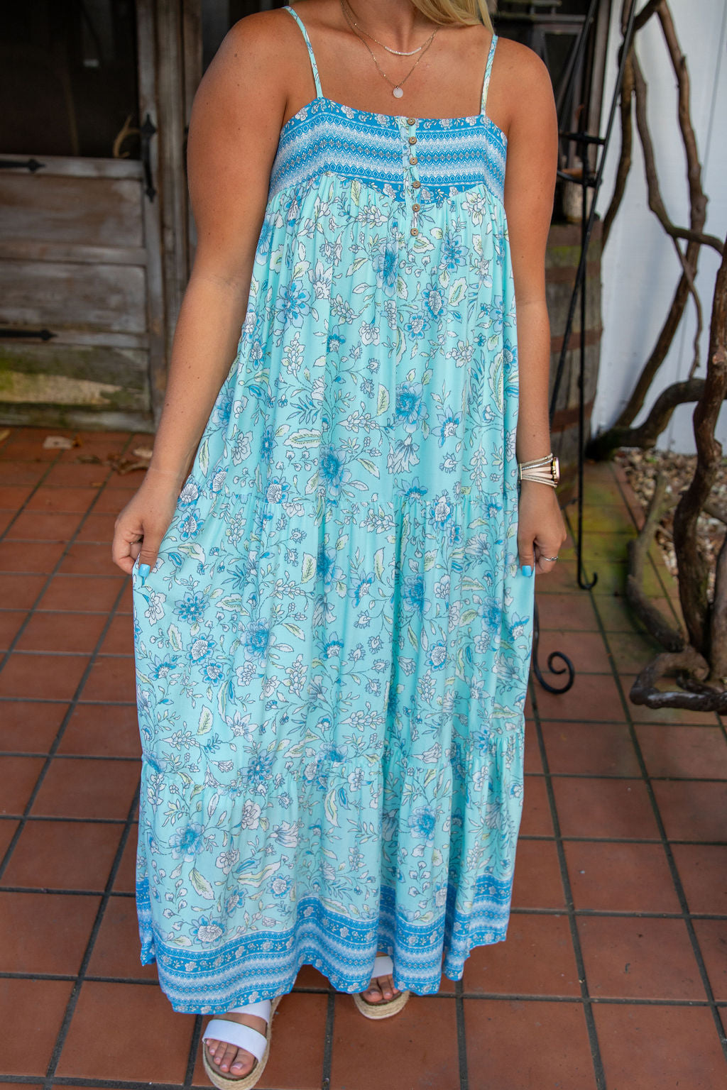 Blooming Perfection Blue Maxi Dress