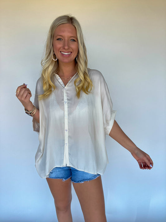 Molly Satin Button-Down Top