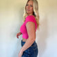 Decker Scoop Neck Tee - Fuschsia