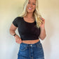 Decker Scoop Neck Tee - Black