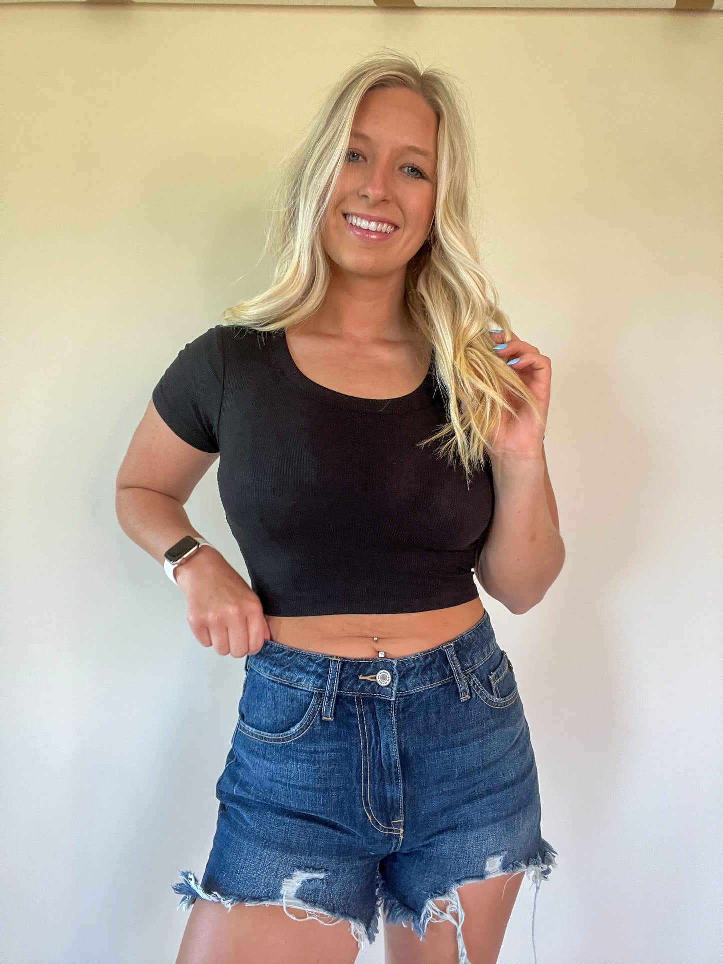 Decker Scoop Neck Tee - Black