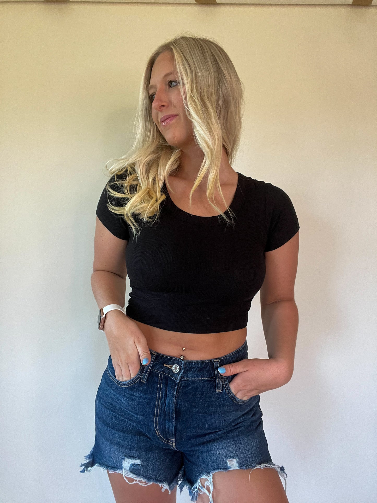 Decker Scoop Neck Tee - Black