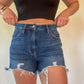 Savy Classic Denim Shorts - Dark Wash