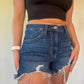 Savy Classic Denim Shorts - Dark Wash