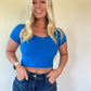 Decker Scoop Neck Tee - Ocean Blue