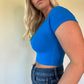 Decker Scoop Neck Tee - Ocean Blue