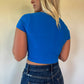 Decker Scoop Neck Tee - Ocean Blue