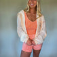 Crochet Contrast Top - Cream