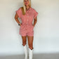 Quinn Vintage Denim Romper - Blush