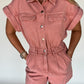 Quinn Vintage Denim Romper - Blush