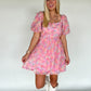 August Floral Mini Dress - Pink