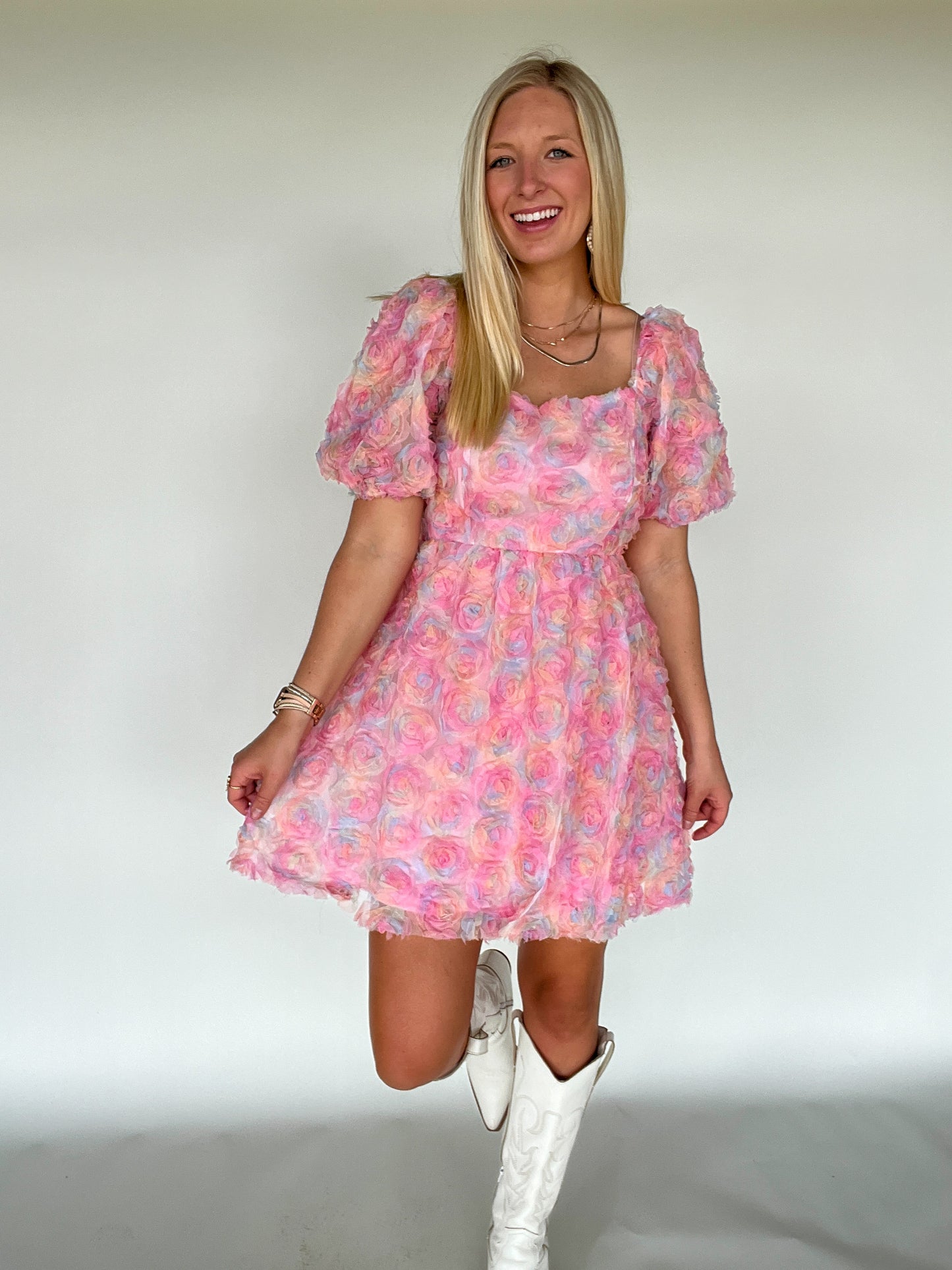 August Floral Mini Dress - Pink
