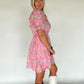 August Floral Mini Dress - Pink