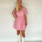 August Floral Mini Dress - Pink