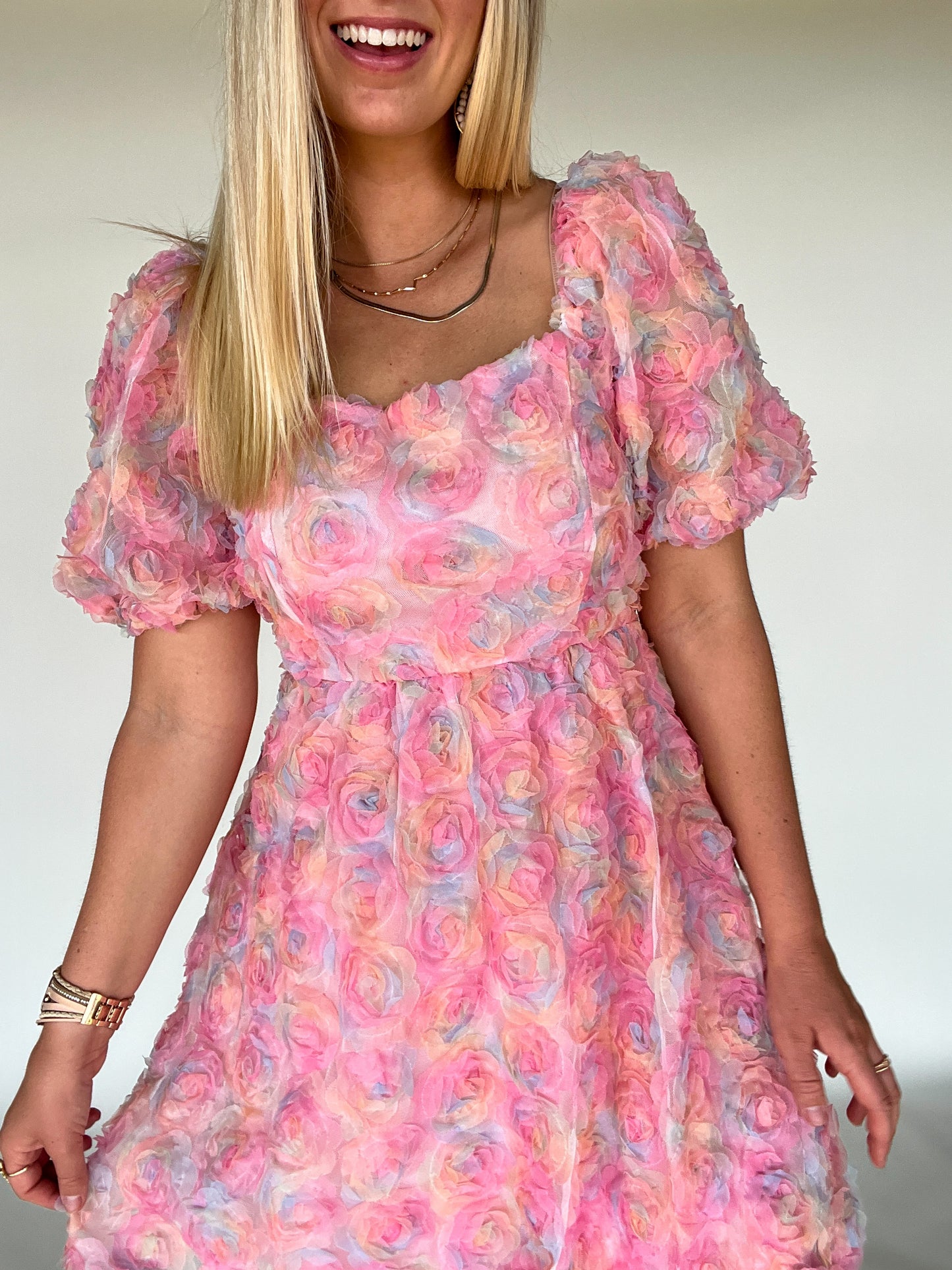 August Floral Mini Dress - Pink