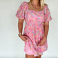 August Floral Mini Dress - Pink