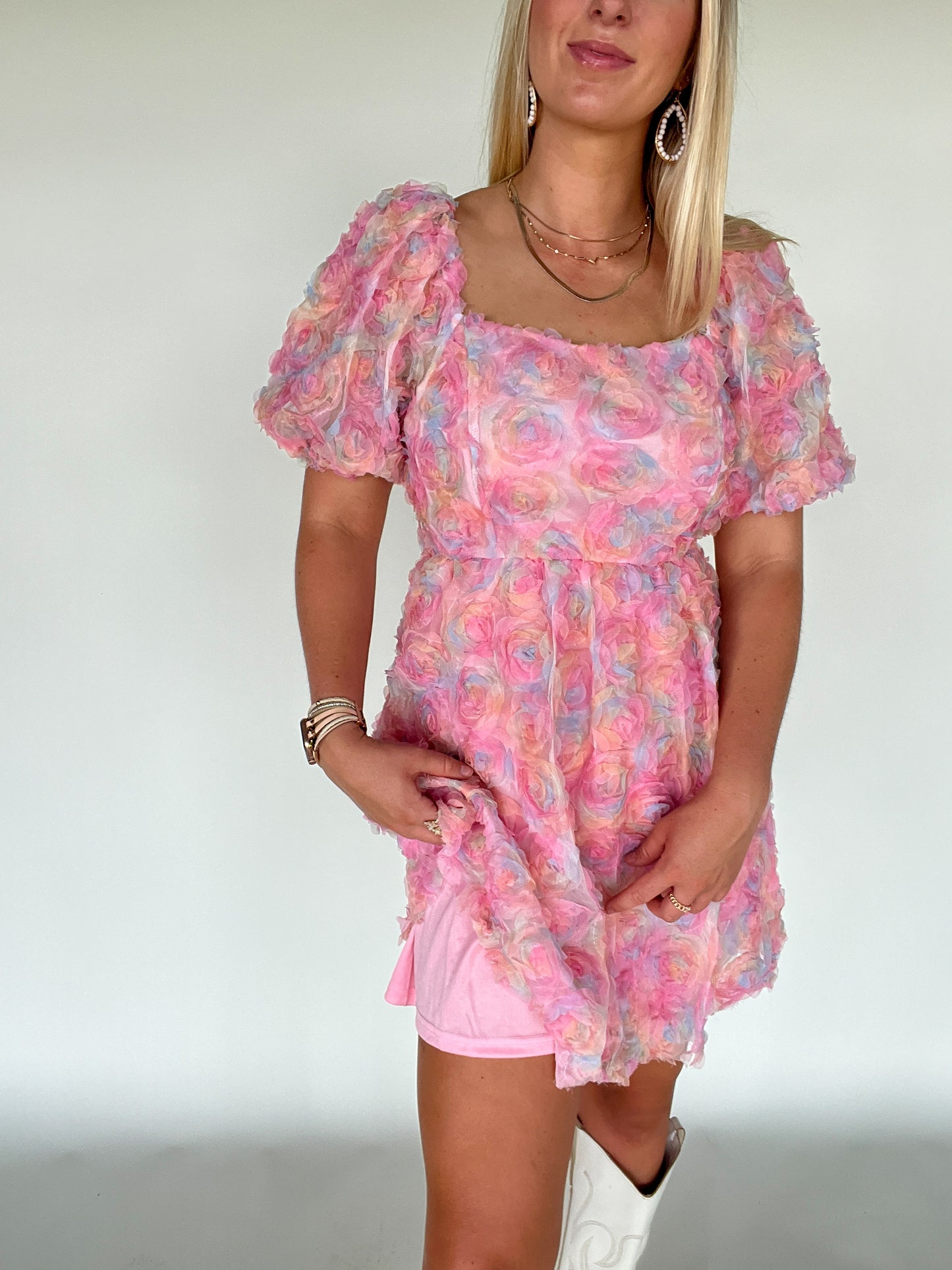 August Floral Mini Dress - Pink