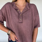 Gabby Waffle Knit Top - Mauve