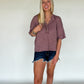 Gabby Waffle Knit Top - Mauve