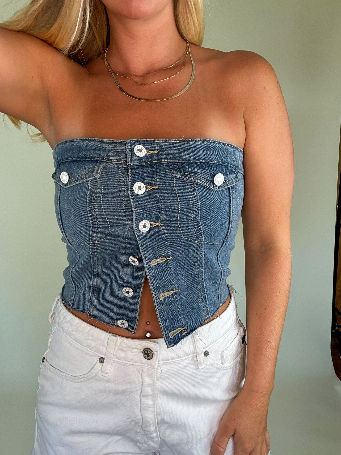 Denim Corset Top