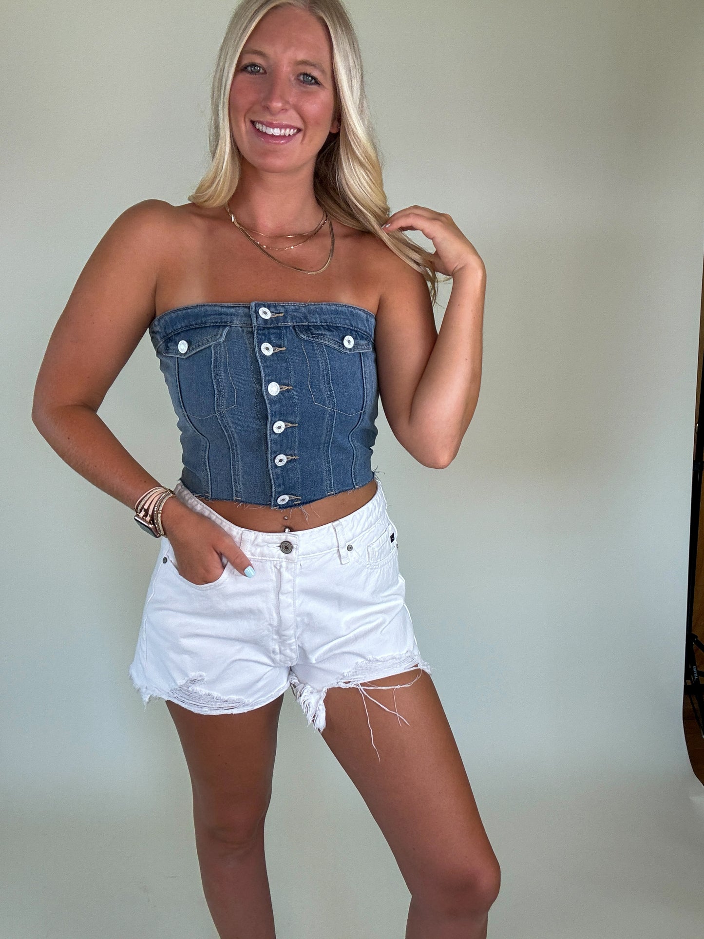 Denim Corset Top
